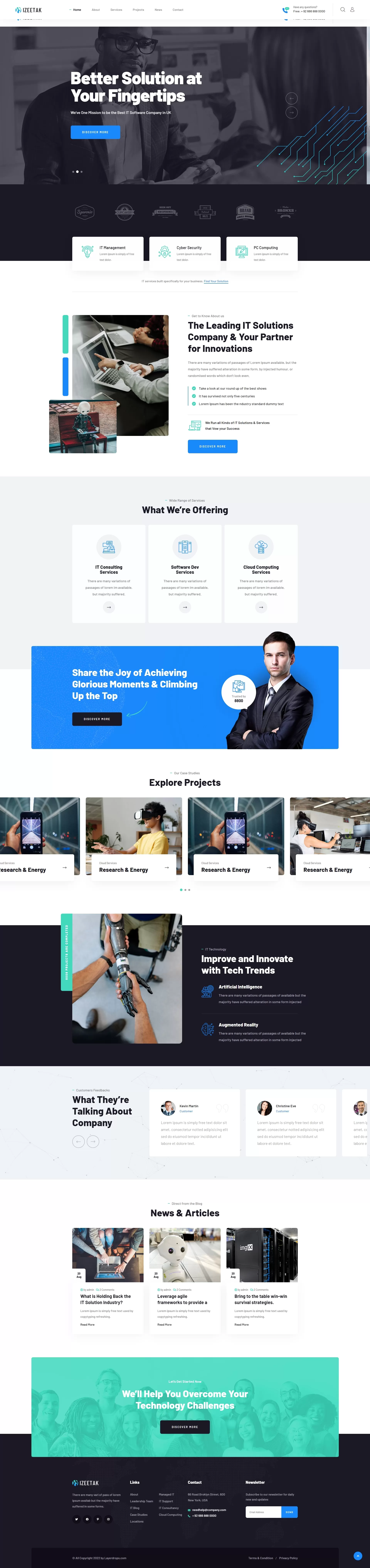 【HTML代码】智能科技IT软件公司HTML响应式模板-快达源码网