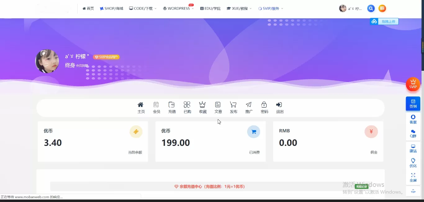 图片[1]-【WordPress教程】最新RIPRO主题美化-会员中心全宽梦幻动态美化-快达源码网-kdymw.com专注分享各类网站源码