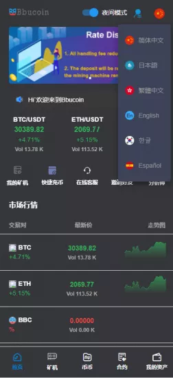 【全开源Bbank多语言】交易所二开平台币/矿机系统/分析师/币币合约交易-快达源码网