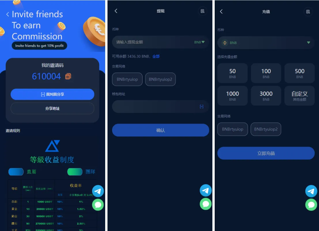 【区块链量化机器人资金盘】ui非常好看十几个国家语言-快达源码网